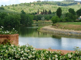 Serene riverside view at Villa La Massa outside Florence, Italy