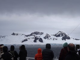 Paradise Bay  Antarctica on a grey overcast day.
