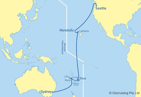 Cruise route and ports-of-call.