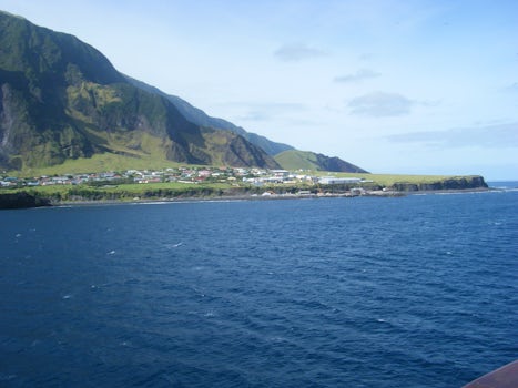 Approaching Tristan da Cunha by tender