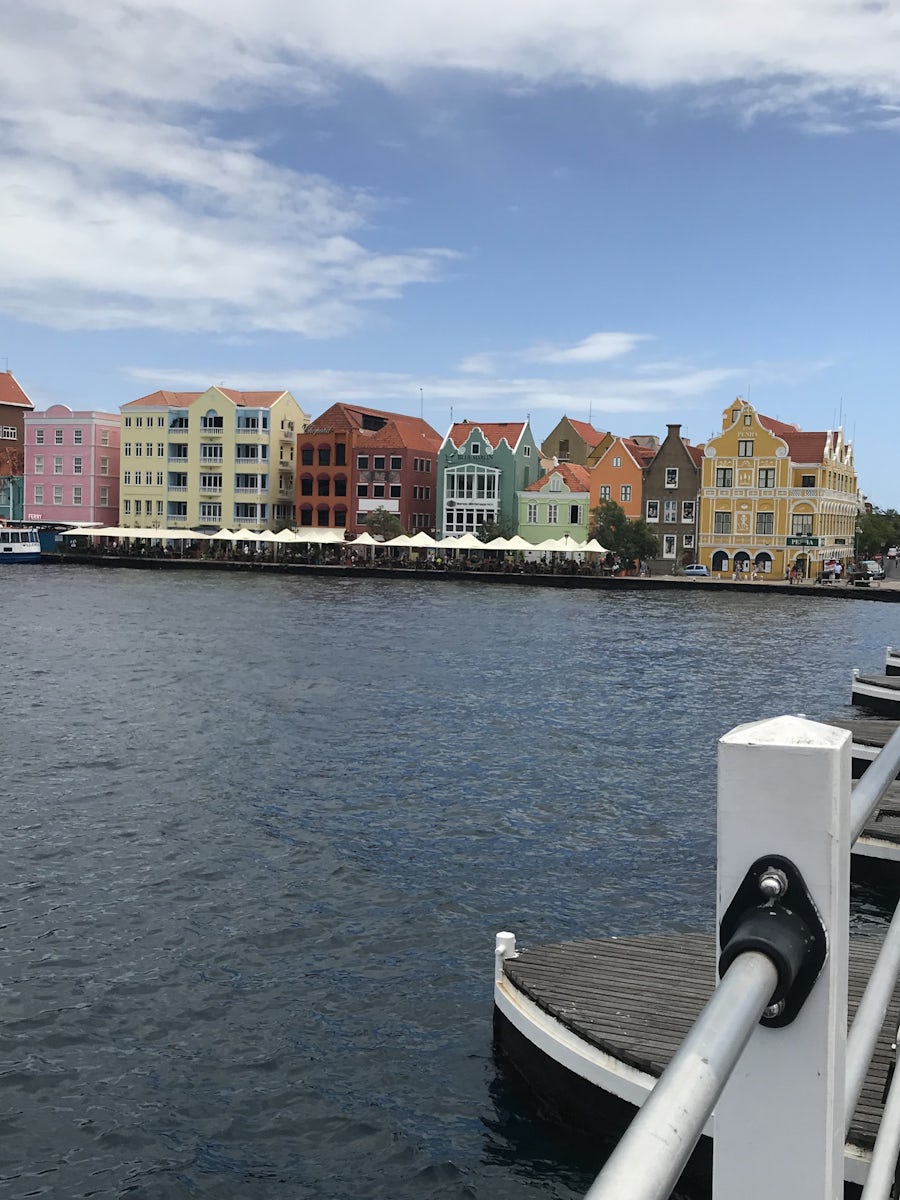 View of Williamsted, Curacao from the swinging bridge
