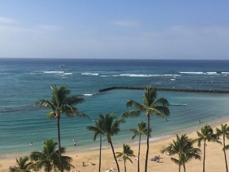View from balcony at Hilton Hawiian Village