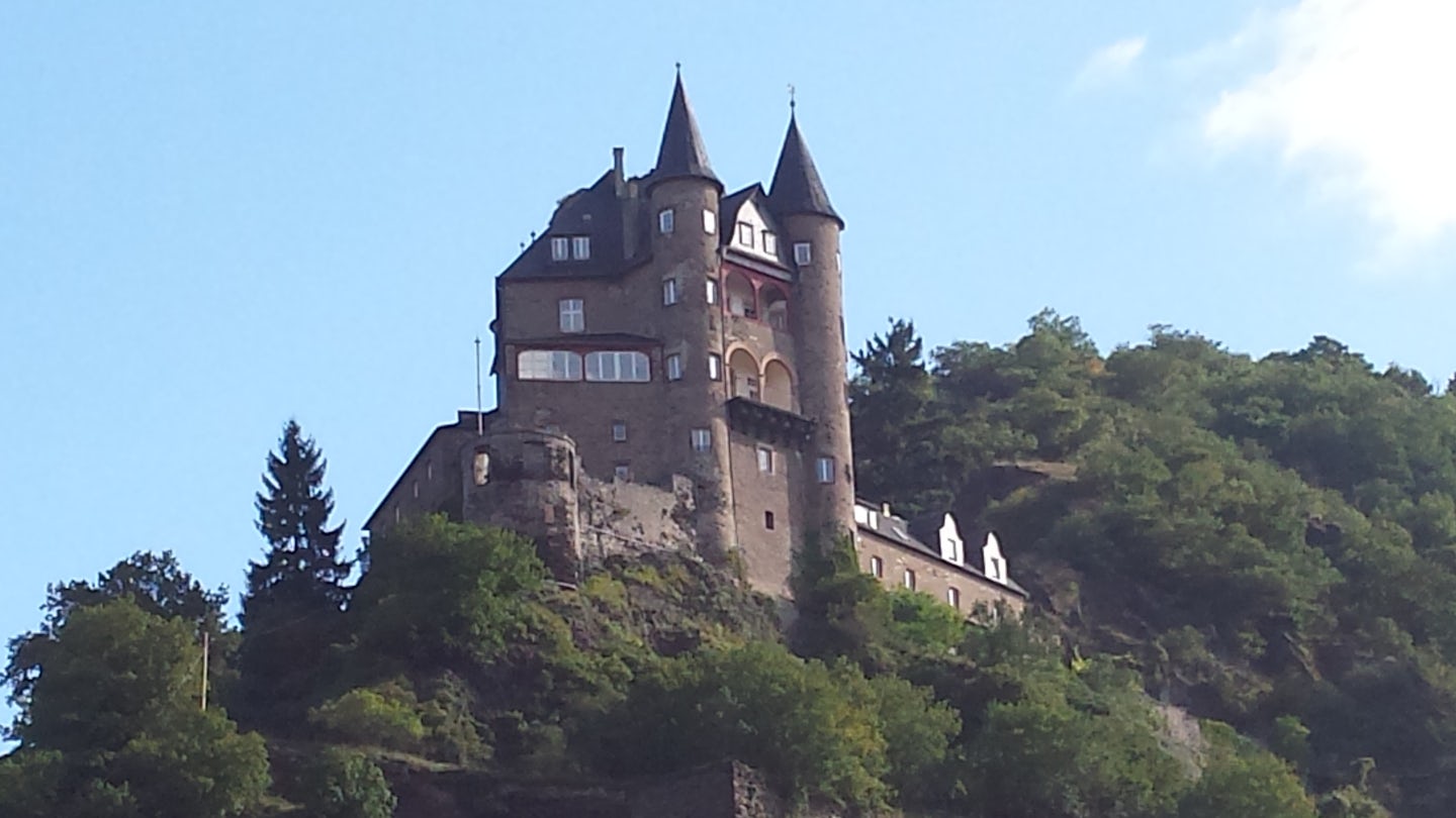 Cruising passed a castle on the Rhine River.