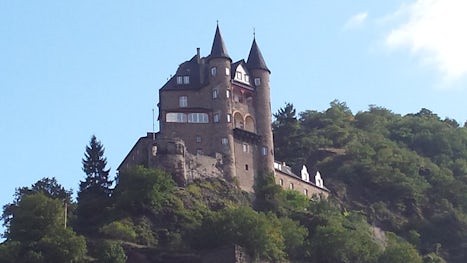 Cruising passed a castle on the Rhine River.