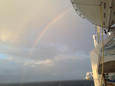 Double rainbow over the sea, near the British Virgin Islands.