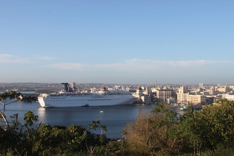 View of Paradise docked at Havana port.