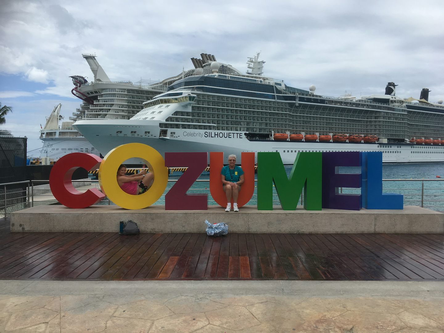 The Celebrity Silhouette docked in Cozumel.
