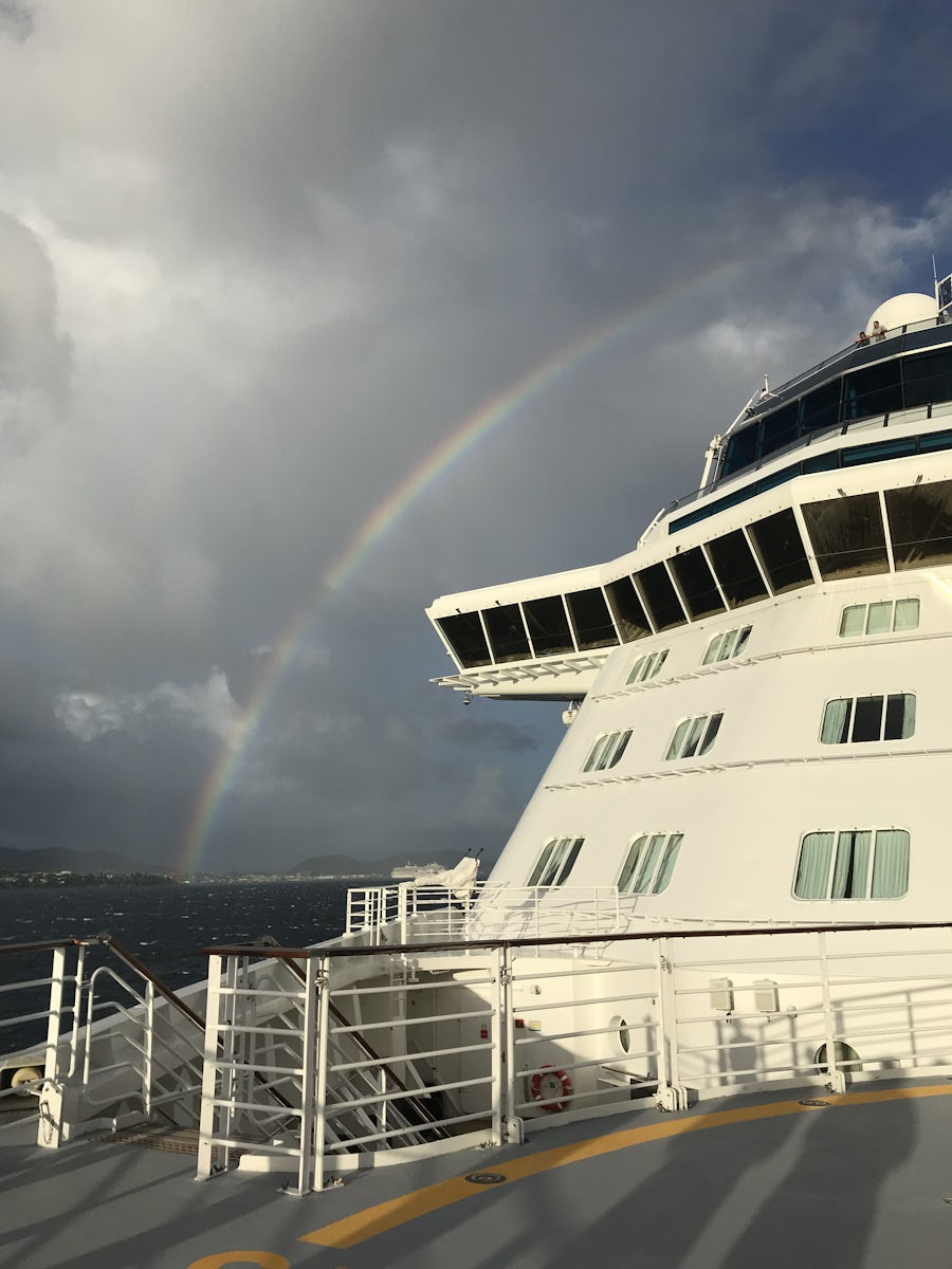 Beautiful rainbow as we sailed from St Kitts