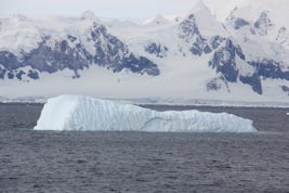 Antarctia iceberg in foreground