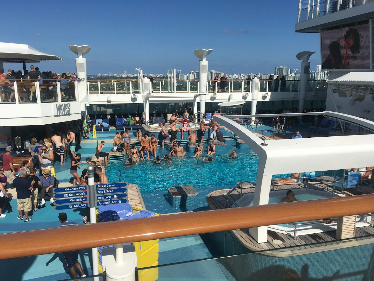 Pool deck on embarkation day