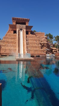 Atlantis Aquapark in Nassau, the Leap of Faith slide (the sharks in the water surrounding it). we took a water taxi and walked to the resort. Get off the ship early, bc there