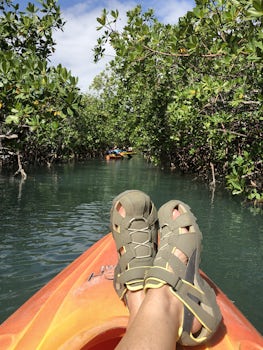 Kayaking the mangroves in Freeport - absolutely beautiful and for the experienced, effort free. The inexperienced kayakers learned without stress or pressure! Go slow and enjoy! Most of the float was shaded. This excursion is a MUST do! Worth every single penny!
