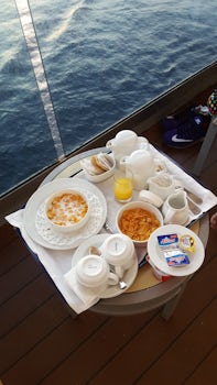 Breakfast at the balcony while enjoying the seaview!