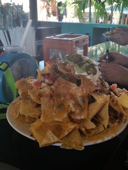 Volcano Nachos at Margaritaville in Grand Turk, possibly the largest plate