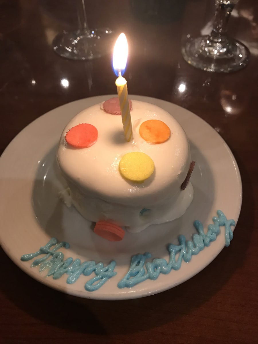 Birthday cake they gave to my wife after dinner.