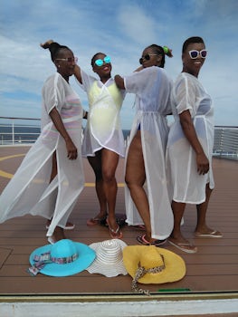 Me, my sister and our friends. We were just exploring the ship. Photo shoot