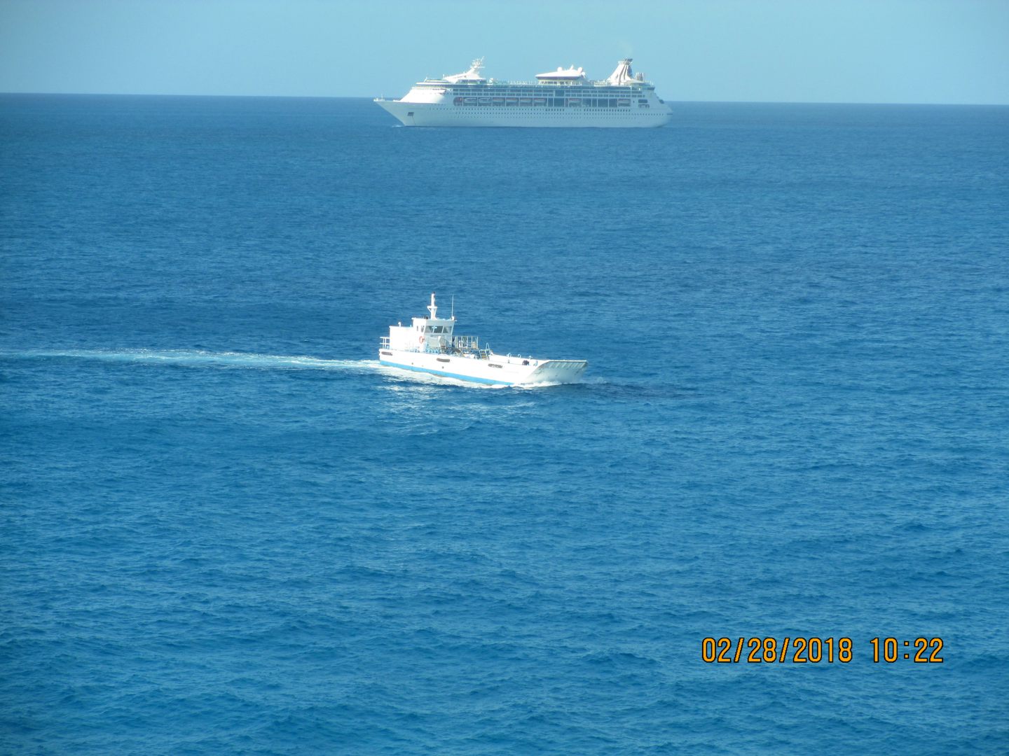 tender leaving the Breakaway for Great Stirrup Cay.