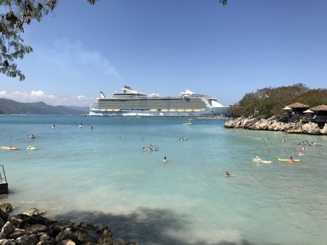 Beautiful ship from the beach in Labadee