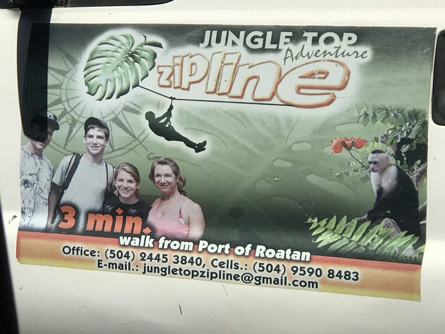 Who we book for zip lining. A must in Roatan.