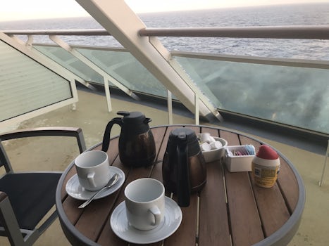 Morning routine-coffee on the balcony