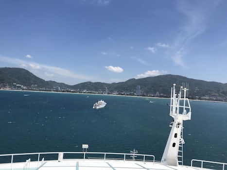 View from the front of the ship of Patong beach