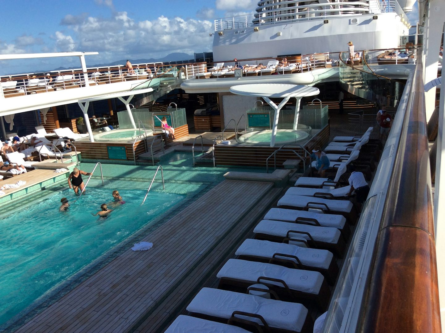 The biggest pool I have seen on a ship. The pool service was great, and the