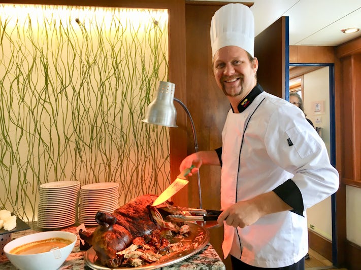 Chef Marco Muller & roasted piglet
