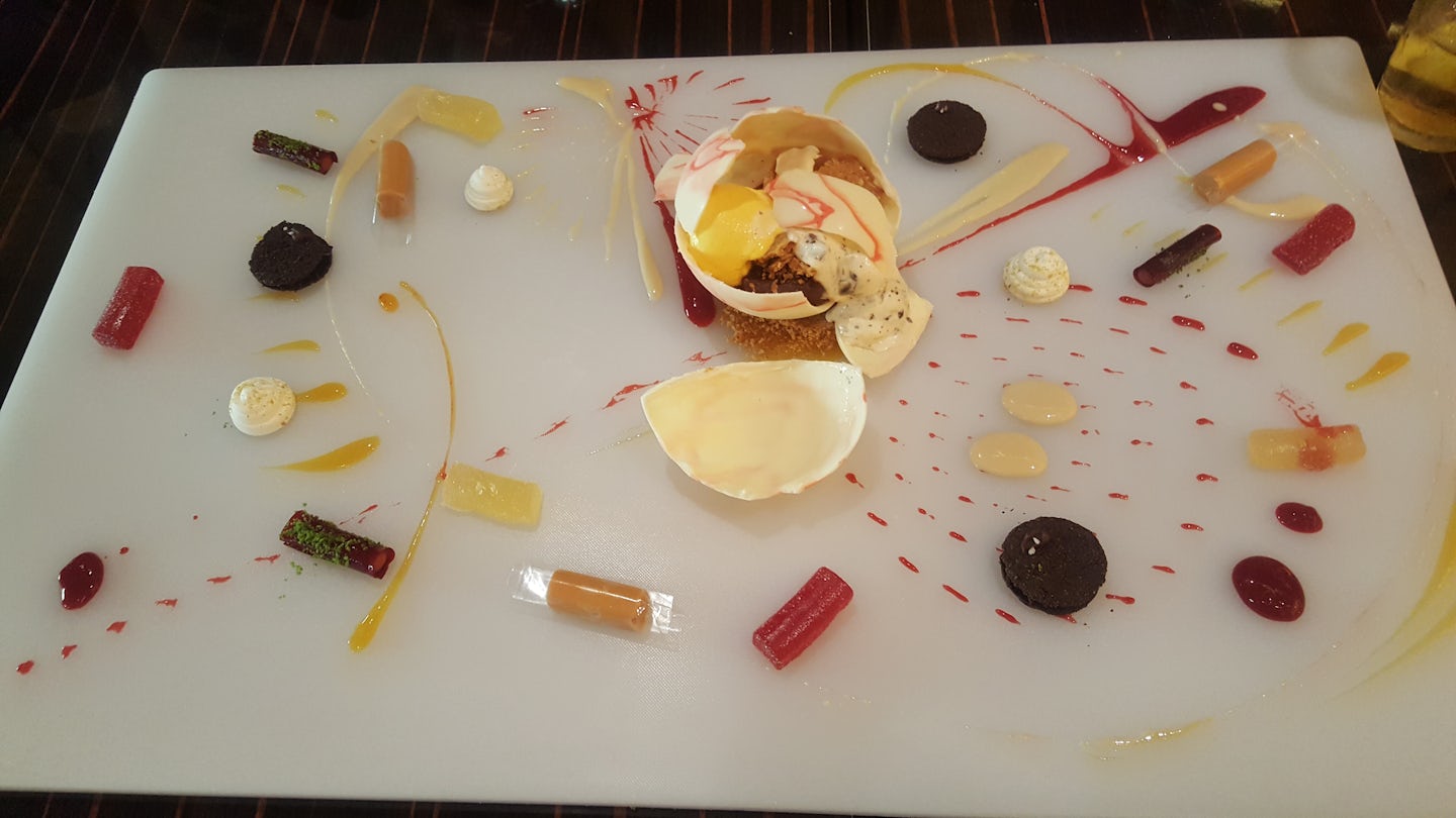 Steakhouse 555 was very good. Our dessert was a work of art. It was made at our table with white chocolate dark chocolate and flavors raspberry and lemon sauces and jellies it was amazing