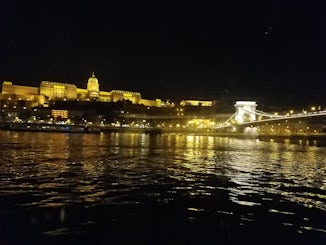 Arriving into Budapest at night. The lights of the city were beautiful.
