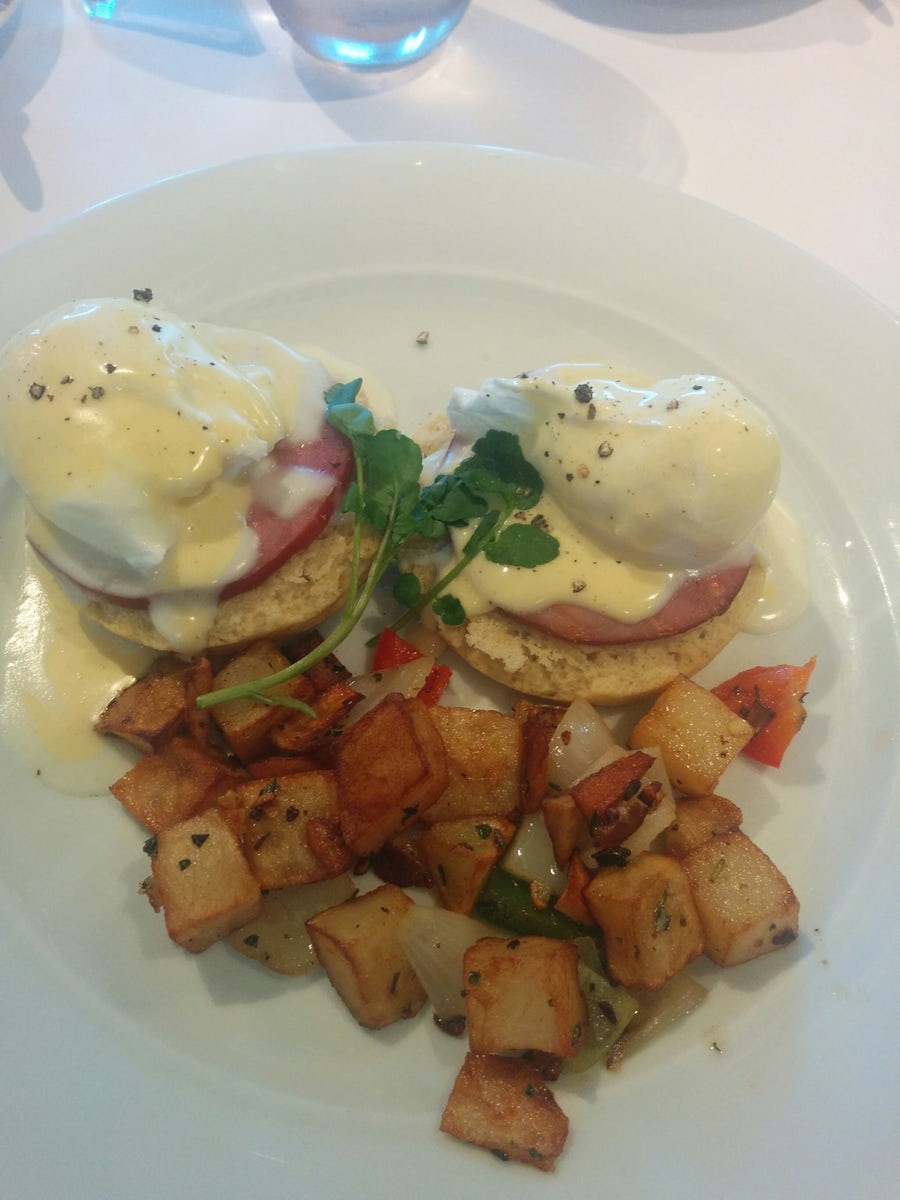Infamous eggs Benedict, I recommend the regular eggs Benny, not the biscuit one.