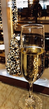 Champagne served during departure party