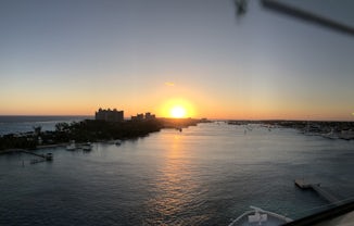 Sunrise over Atlantis while docked in the Bahamas.