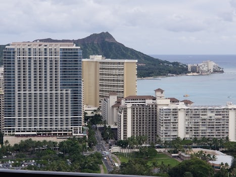 Precruise hotel room view. Hilton Hawaiian village