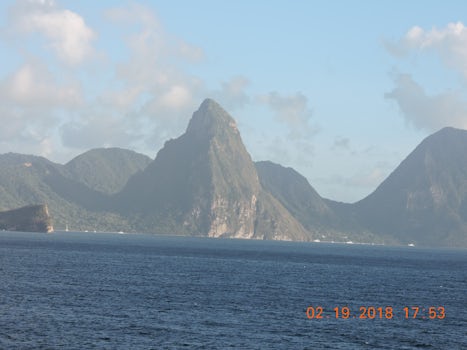 St. Lucia Pitons during circumnavigation