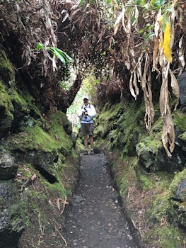 Hiking Halemaumau trail Volcanoes National Park Big Island