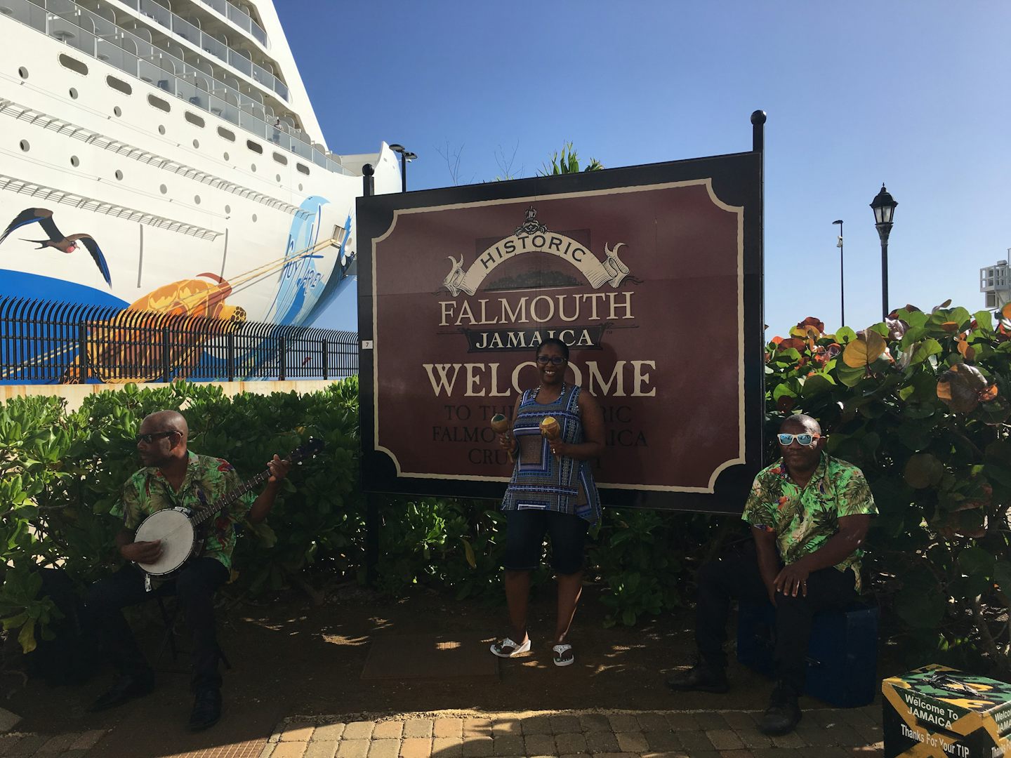 First step off the ship onto Jamaica land. Welcome to Jamaica!