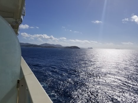 Cabin view of one of the incoming ports at St. Thomas