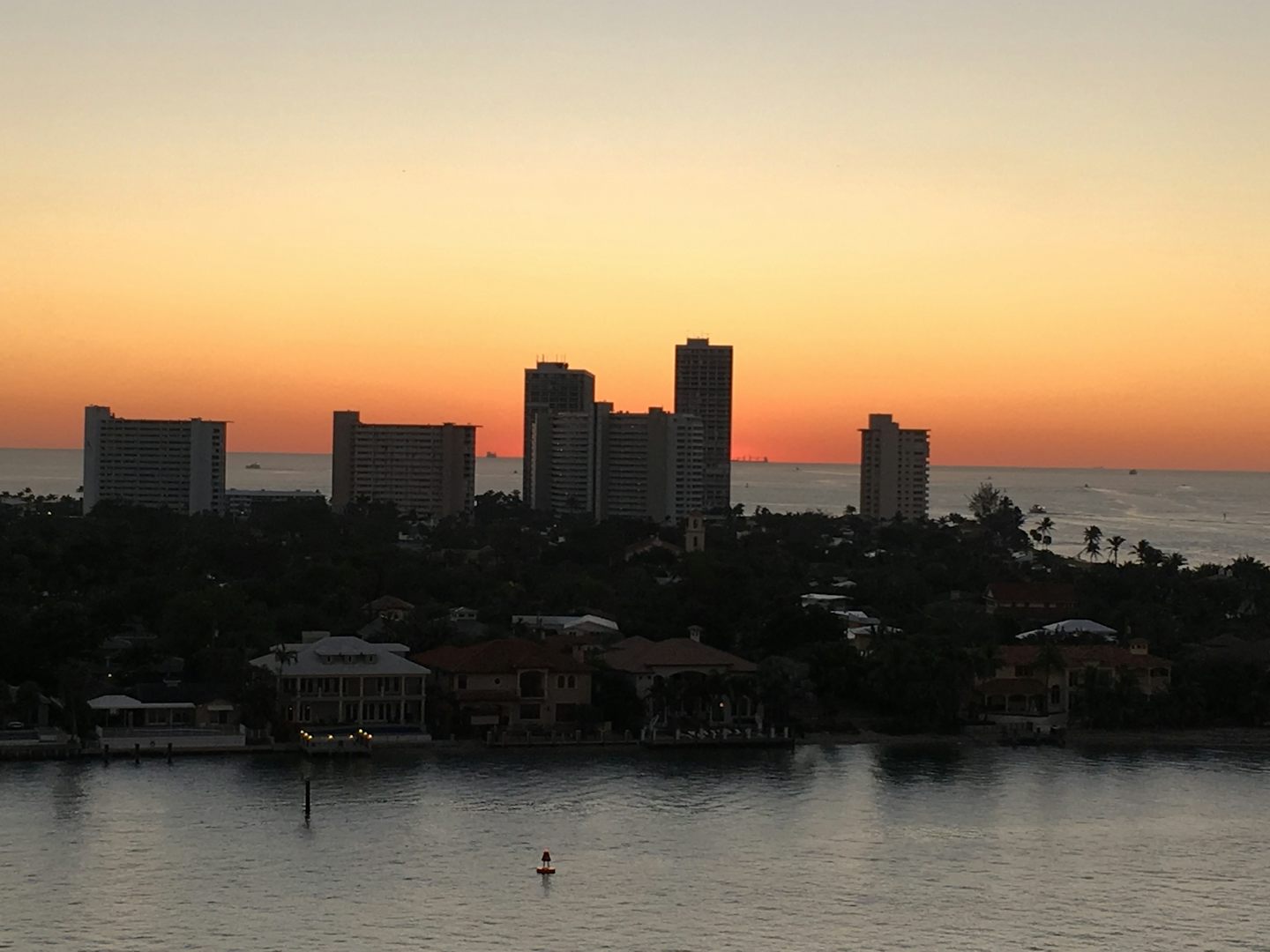 Sunrise as we arrive back to Ft Lauderdale