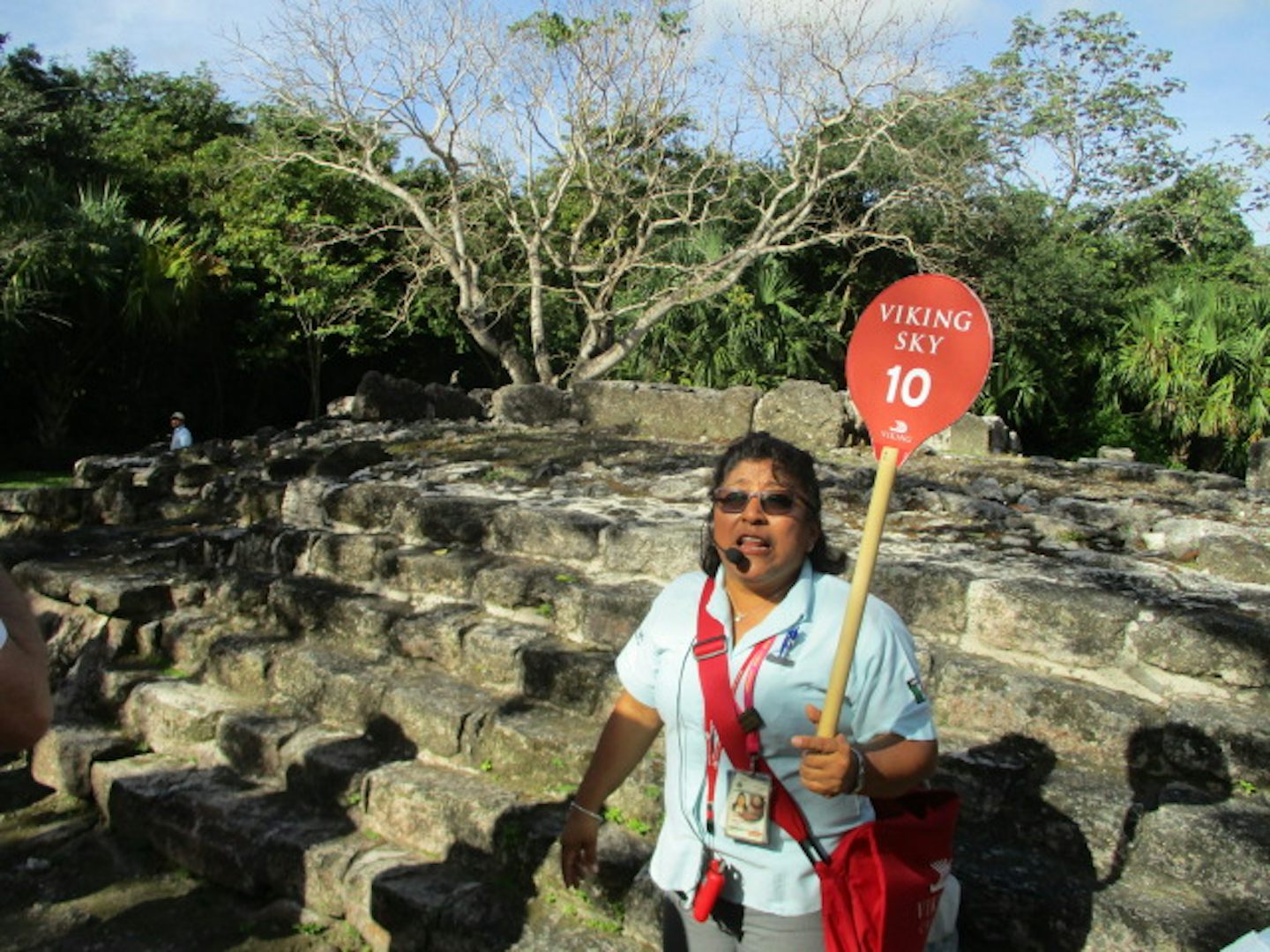 Excellent tour guide Margarita at the Mayan San Gervasio Ruins in Cozumel,