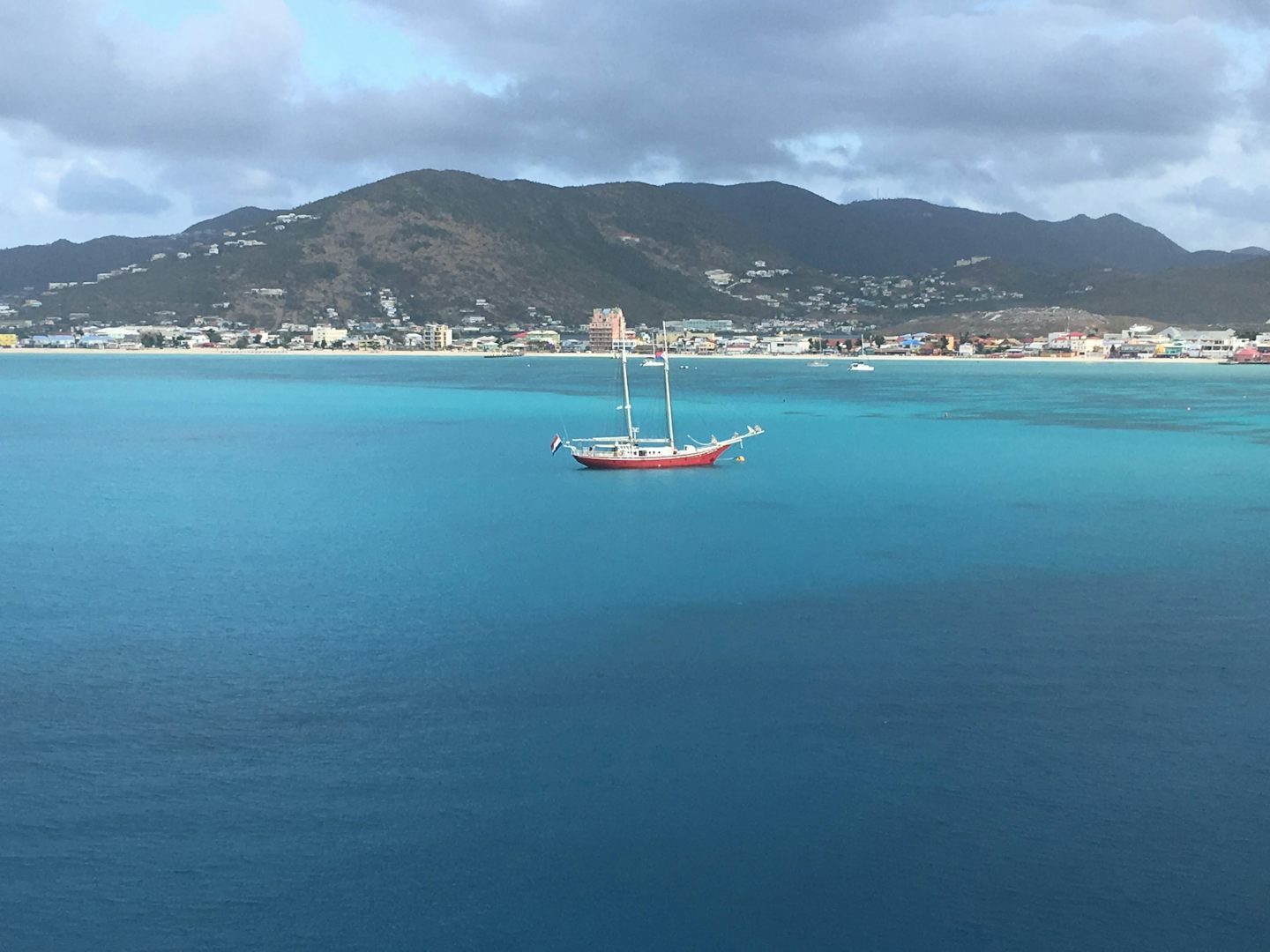 St Maarten from our room on the ship