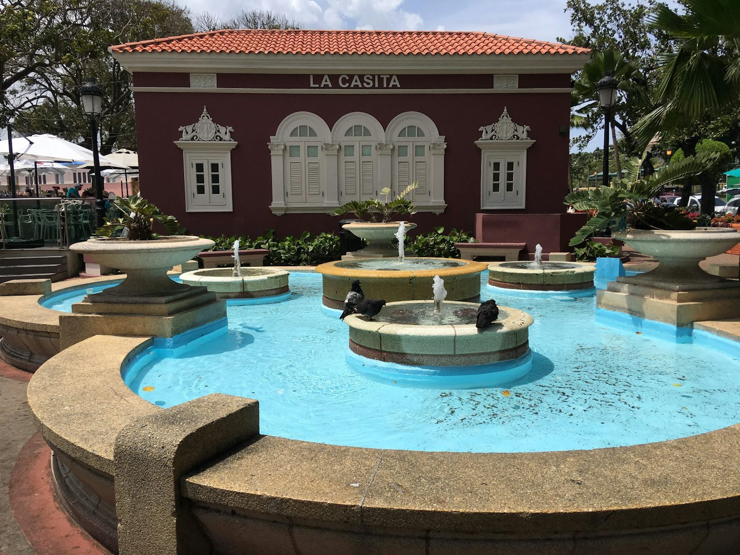 A water fountain in downtown San Juan
