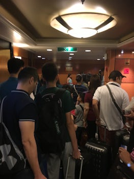 This is the procedure of exiting thecruise. Being moved around like cattle. Definitely lack of efficiency.