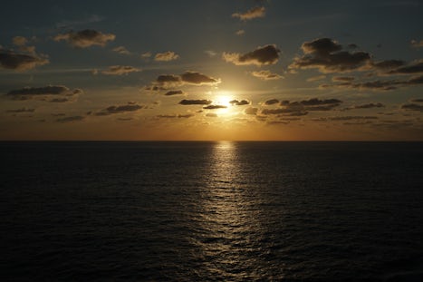 Sunset off the balcony of our stateroom