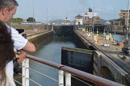 Panama Canal western locks opening