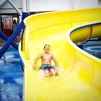 The youngest loved the water park slides