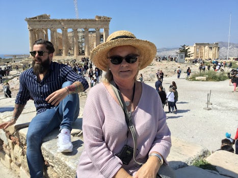 The wife enjoying the Acropolis