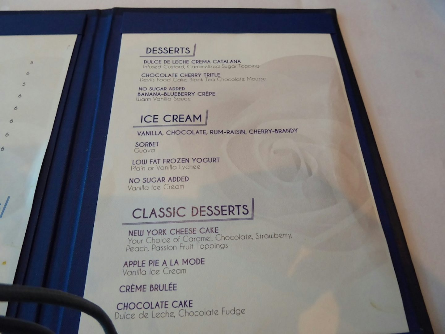 Blu menu