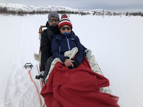 husky sled ride in Kirkenes