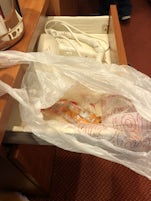 bag with half eaten crackers found in our room