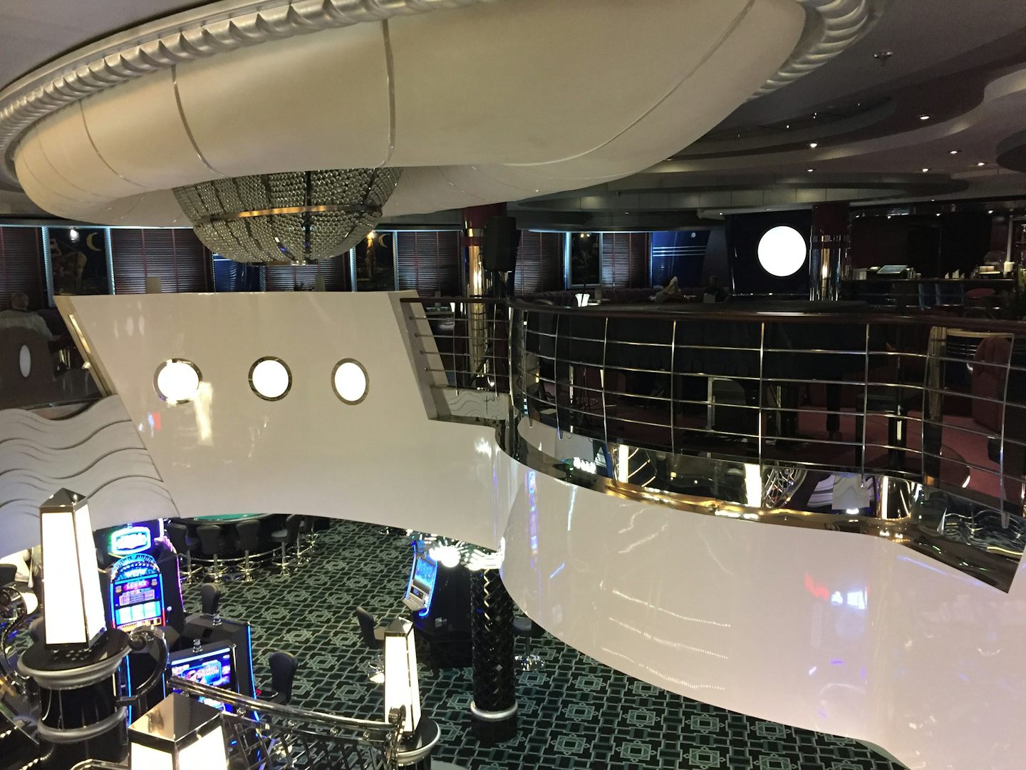 Large balcony of the lounge over the casino.